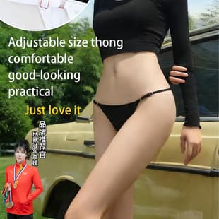 Pure Cotton Seamless Triangle Panties for Women Breathable Adjustable Thin Strap Thong Comfortable Panties