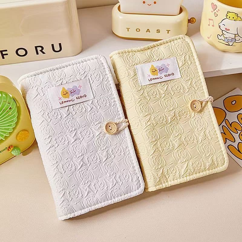 A6 Cash Saving Book Small Fragrant Style Fabric High Aesthetics Detachable Loose-leaf Notebook Financial Bill Storage Container