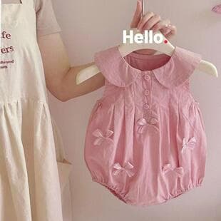 Baby Girl Summer Princess Bodysuit, Cute Summer Outfit, Newborn Bodysuit with Strap, Triangle Bodysuit for 100 Days