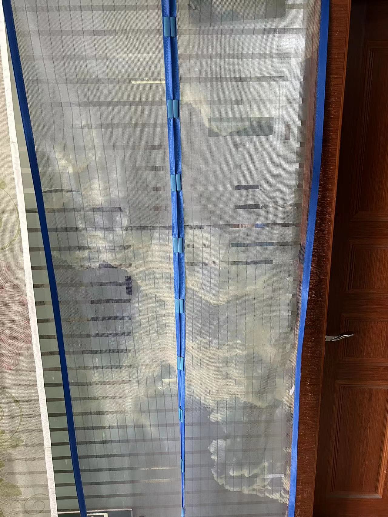 Large Mosquito-Proof Door Curtain, Diamond Mesh Screen, Self-Adhesive, No Drilling, Quiet Bedroom Window Screen
