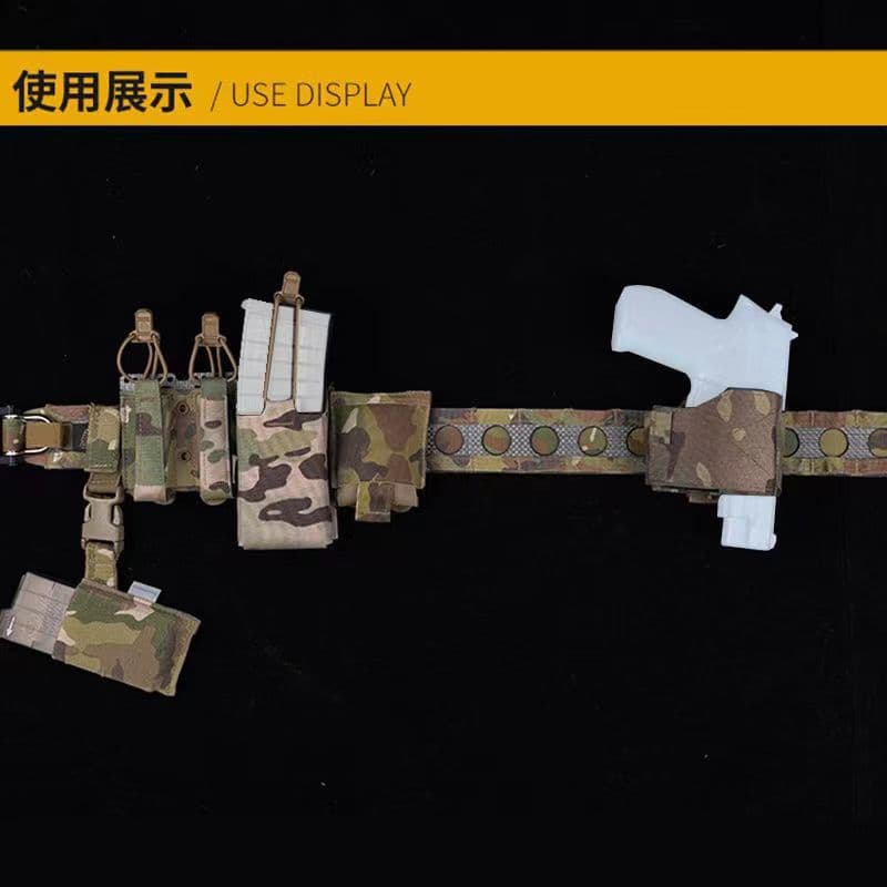 Cross-border outdoor three-color optional military fan quick-draw holster multi-functional polyester tactical holster wear-resistant pistol holster tactical bag