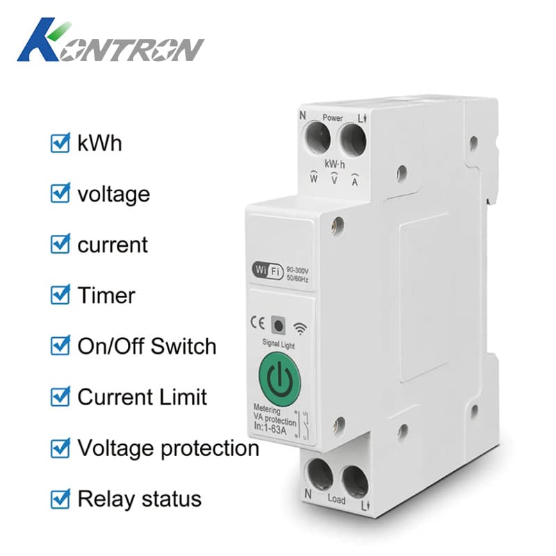 Tuya Smart Switch WiFi Smart Circuit Breaker Remote Control Voice Control On/Off Device