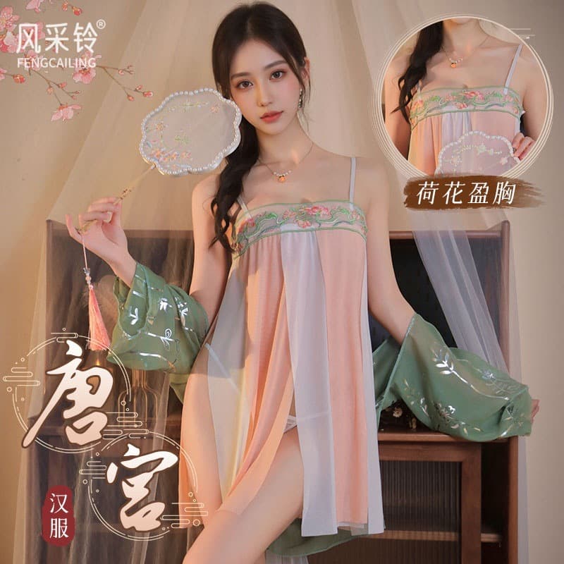 Ancient Chinese style classic chiffon see-through lingerie sexy sleepwear retro F180