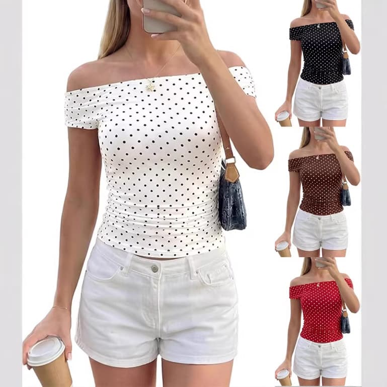 2026 Spring and Summer New European and American Cross-Border Amazon Off-Shoulder Tops Y2K Clothes Going Out Shirts Ruffled Vest Women
