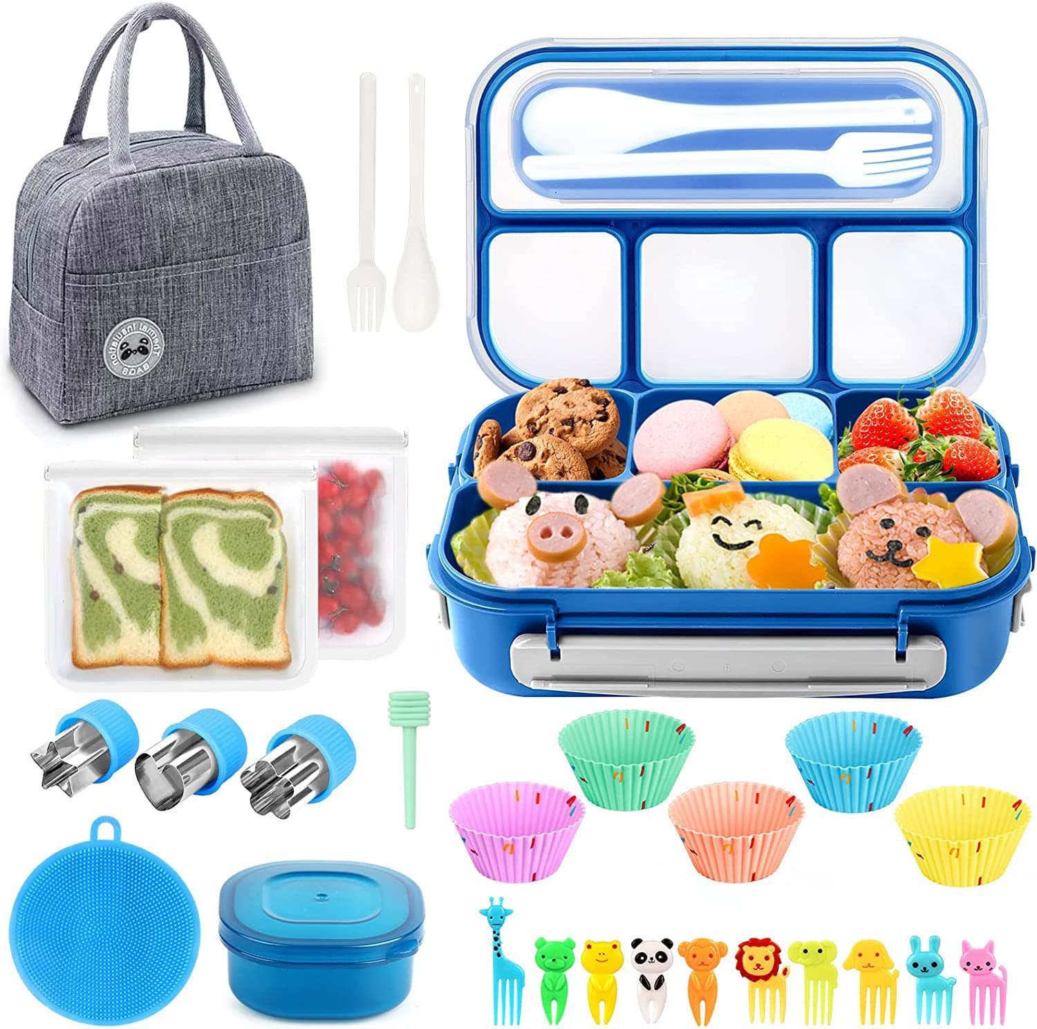 Amazon 27-Piece Lunch Box Set Insulated Bag Food Sealed Bags Vegetable Chopped Bento Box Set
