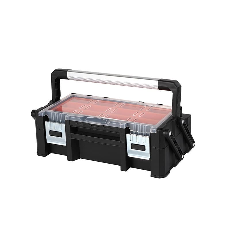 New Portable Aluminum Alloy Handle Toolbox PP Plastic Multi-functional Storage Box for Household Parts, Screws, and Components