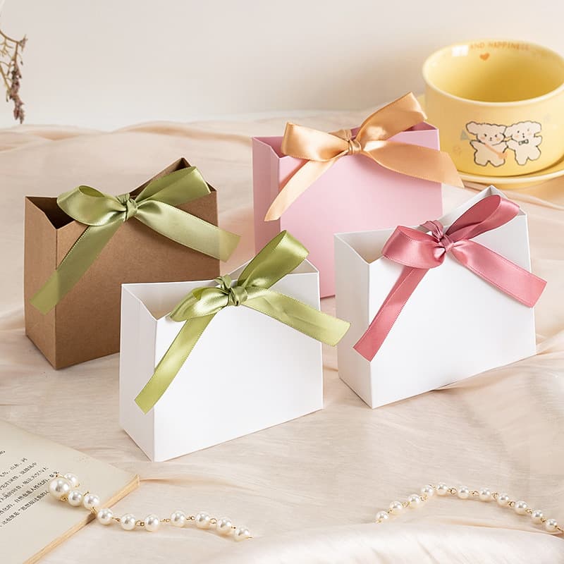 Blank Kraft Paper Box for Wedding Candy Box, Birthday Party Blank Card, Small Gift Return Gift Bag