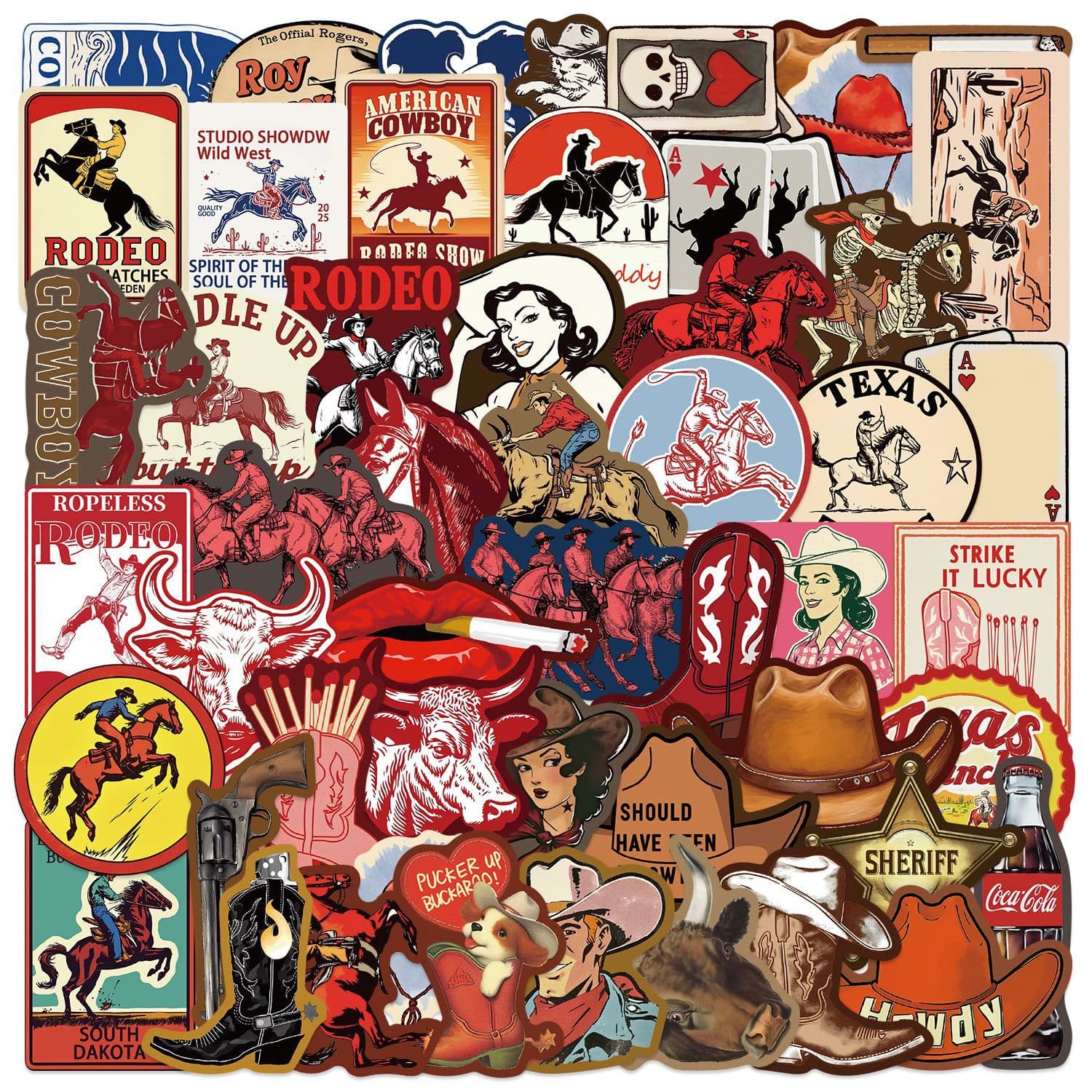 50 Western Cowboy Gothic Graffiti Stickers Decorative Guitar Laptop Luggage DIY Waterproof Cross-Border Wholesale