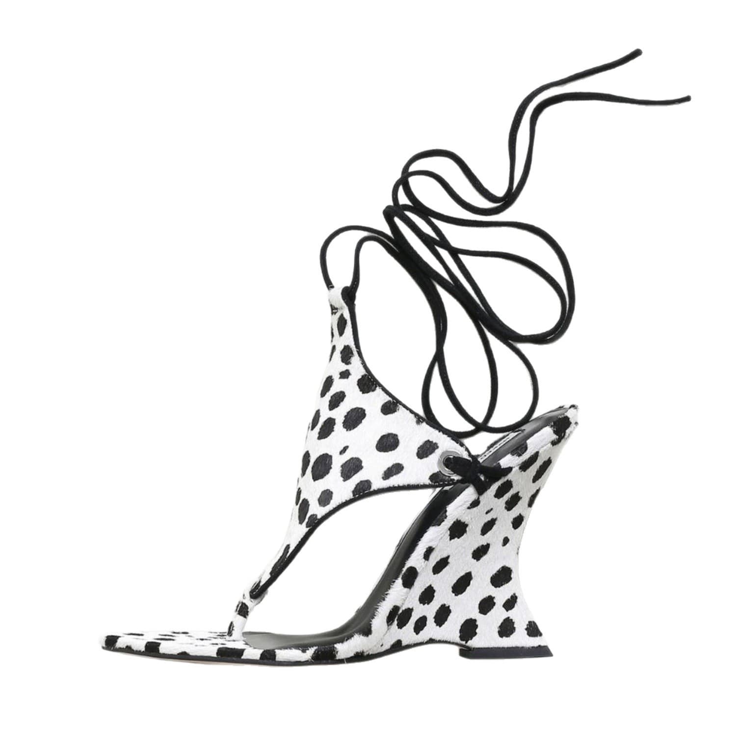 European and American Style Summer New Toe Ring Strap Sandals Pointed Wedge Heel Cross-border Suede Leopard Print Sexy Fashion Sandals