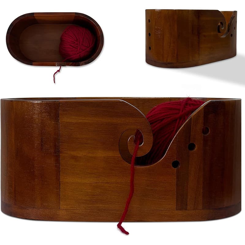 Cross-border Wooden Yarn Bowl Yarn Storage Bowl Knitting Tool Yarn Organizer Crochet Yarn Holder Yarn Ball Bowl