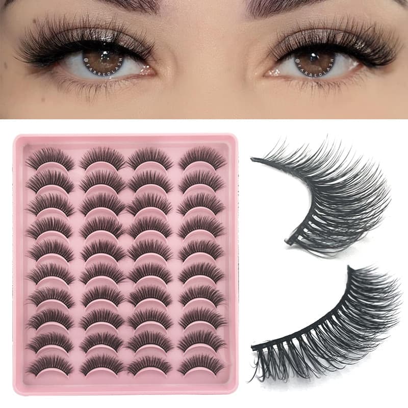 Natural Short Slim Fake Mink Eyelash Pack of 20