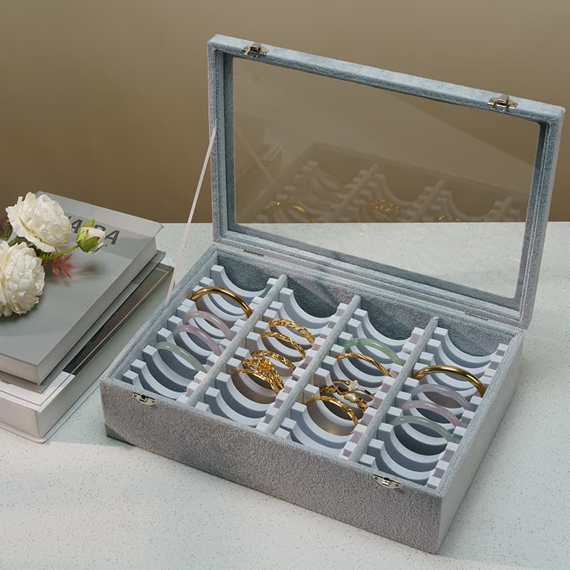 Large Capacity Multi-Specification 44-Slot 22-Slot Bracelet Storage Box, Adjustable Jewelry Display Case with Lid
