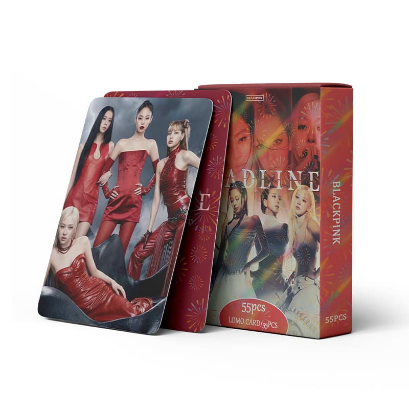 A large number of new products in stock, 55 pink and ink BLACK PINK photo cards, KPOP star album peripheral LOMO collection cards