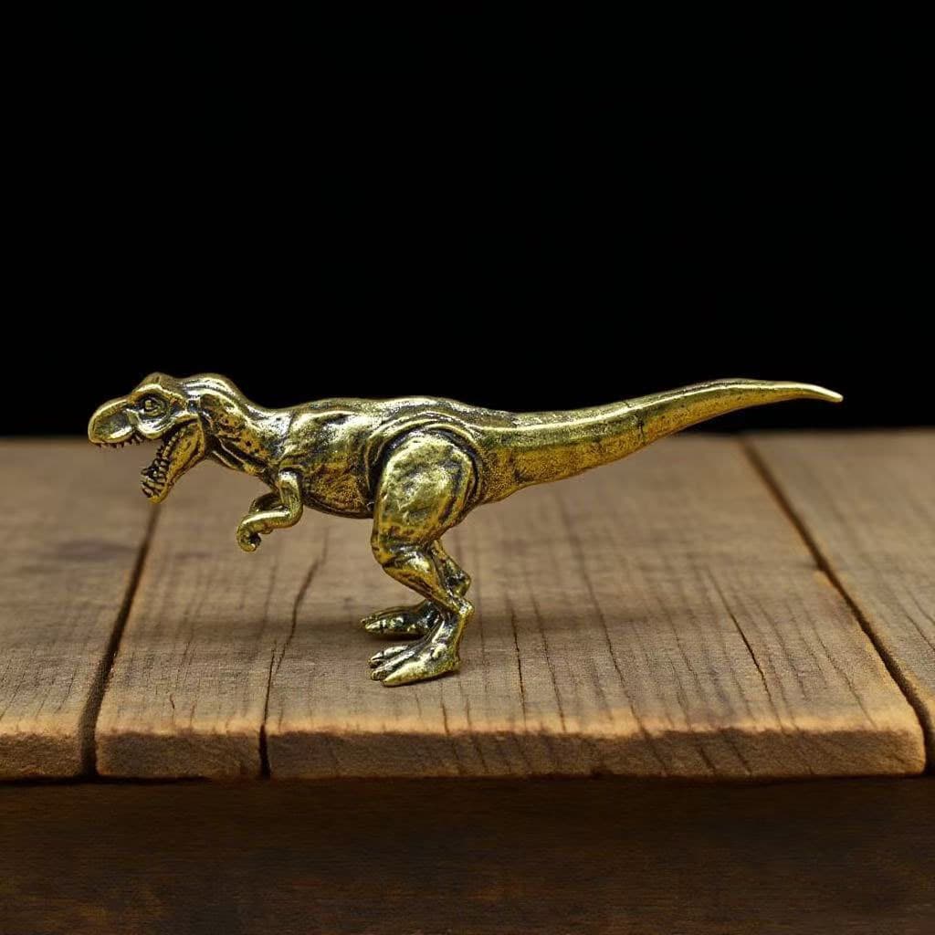 Cross-border TEMU hot selling brass retro statue dinosaur Tyrannosaurus rex desktop home decoration crafts copperware wholesale