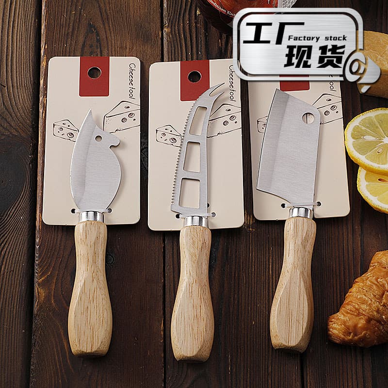 Cross-border Stock Rubberwood Handle Cheese Knife, Cute Mouse-shaped Mini Steak Knife, and Small Kitchen Knife