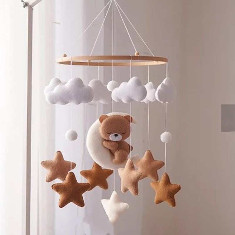 Nordic Style Cartoon Hanging Ornament Toy Craft Kit Cross-border Baby Crib Cloud Decoration Felt Wind Chime