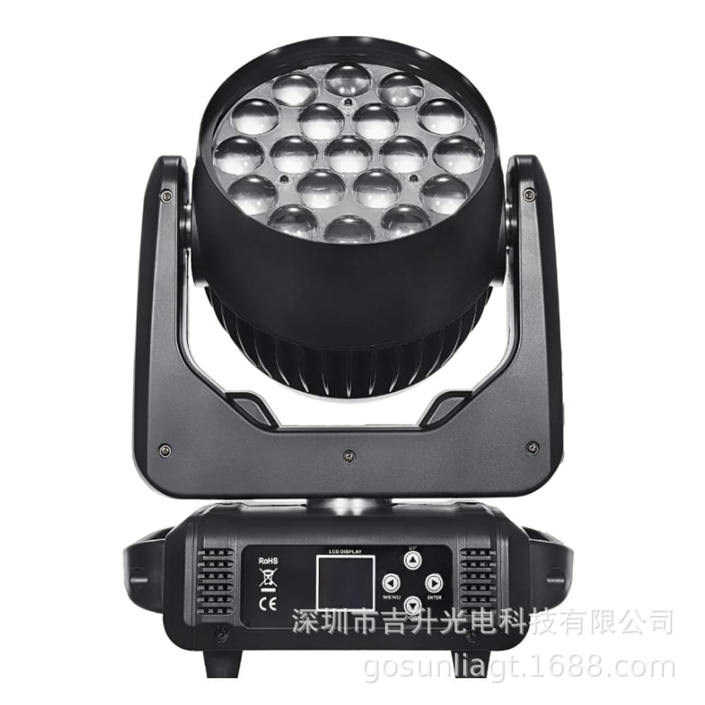 Stage lights 19 led moving head lights 19*15W four-in-one wedding bar banquet hall focusing point control dyeing lights