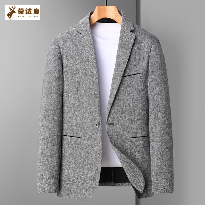 2025 Spring New Fashion Thickened Blazer Jacket for Men Korean Style Business Casual Single-Breasted Suit Jacket
