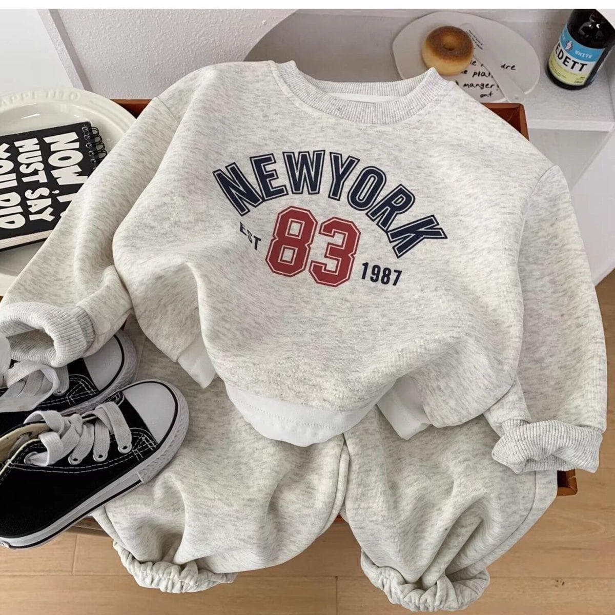 Kids' Casual Spring/Autumn Hoodie Set 2026 New Style Boys' Baby Trendy Cool Clothes Sports Two-Piece Set