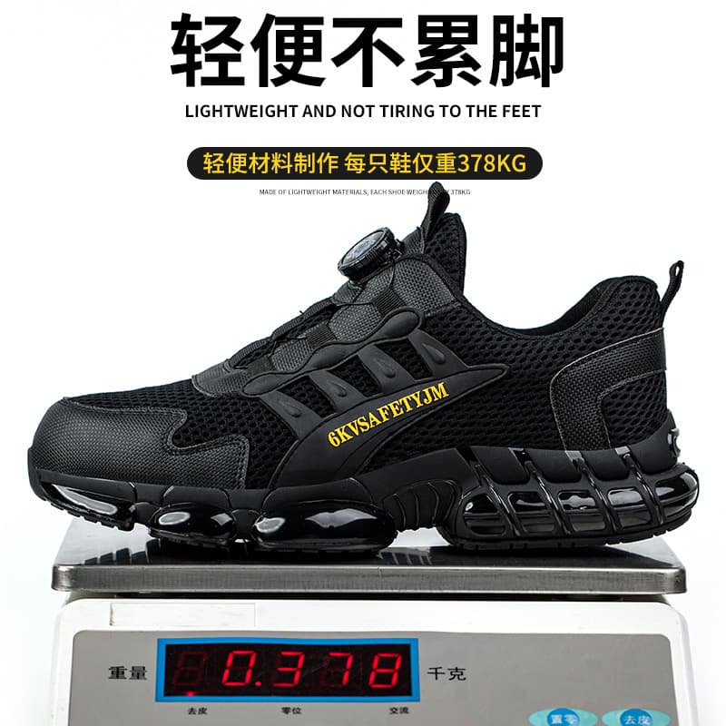 New cross-border work safety shoes all-season, anti-impact, anti-puncture, lightweight, breathable plastic toe, cushioning insulated shoes with rotating buckle