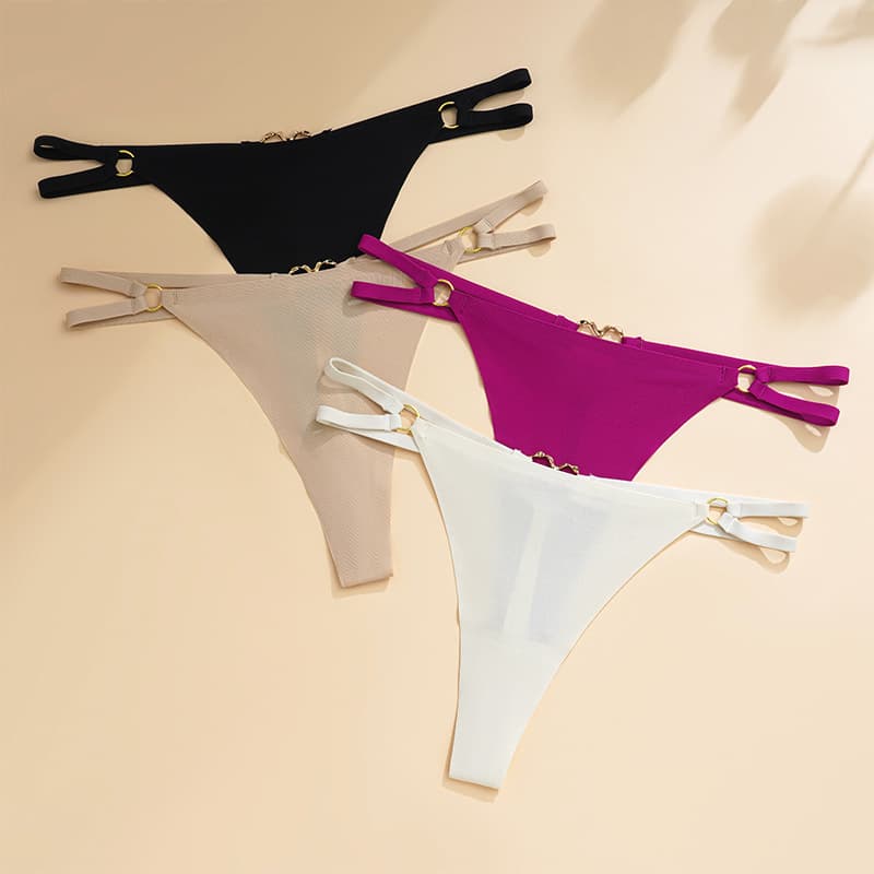 Sports Yoga Women's Sexy Ice Silk Low Waist Seamless Panties Cross-border European and American Plus Size T-back Thong