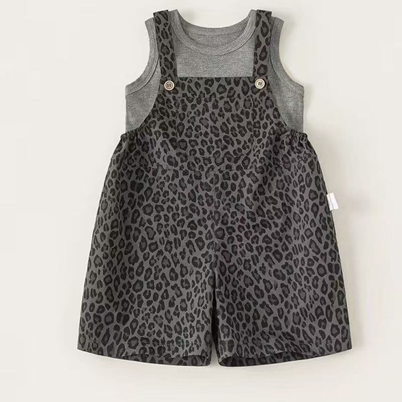 Infant Overalls Set 2026 Summer New Style Boys' Vest Leopard Print Overalls Baby Two-Piece Trendy Set