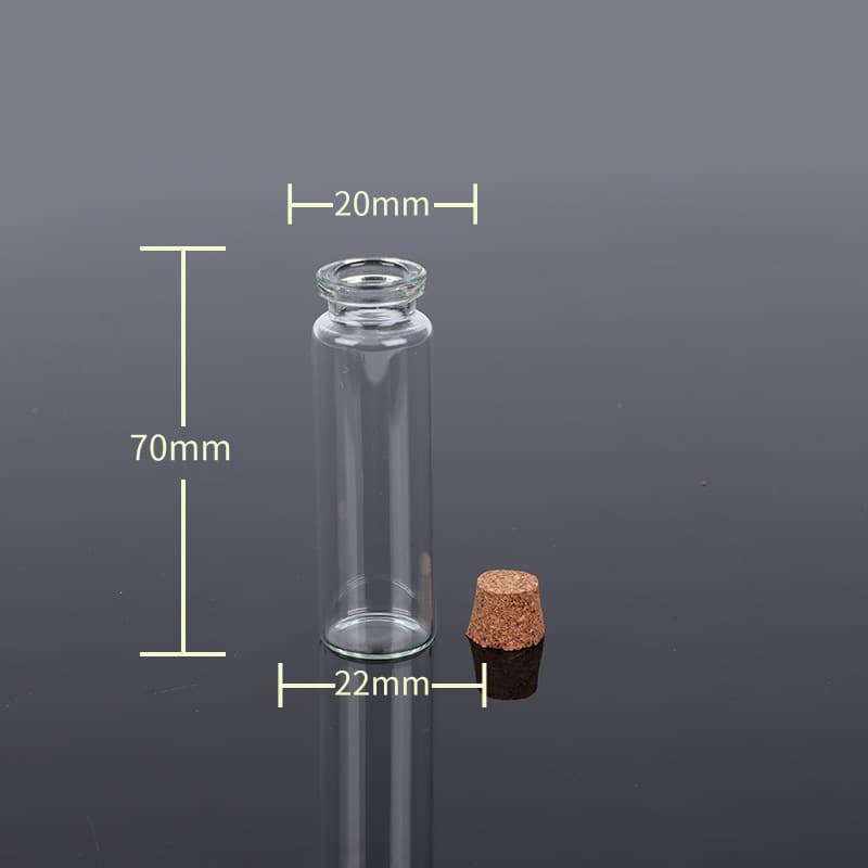 Glass Cork Bottle Transparent Glass Wish Bottle Small Thickened Glass Bottle Tubular Bottle Small Capacity Cork Glass Bottle