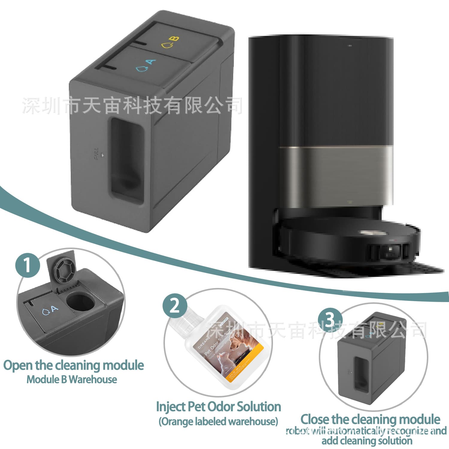 Compatible with Dreame S50/X50 Pro Full Series X40/S30 Enhanced Pet Odor Removal Floor Cleaning Solution Accessories