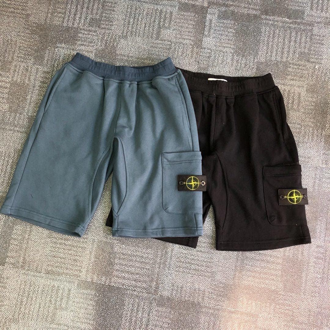 Cross-border STONE Compass Badge Zipper Pocket Sweatpants Casual Sports Pants Knit Shorts Unisex Trendy Style