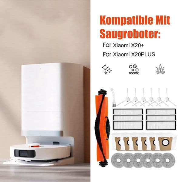 1 Set Color: As Shown Material: Plastic Compatible with Xiaomi X20+ / X10+ Robot Vacuum