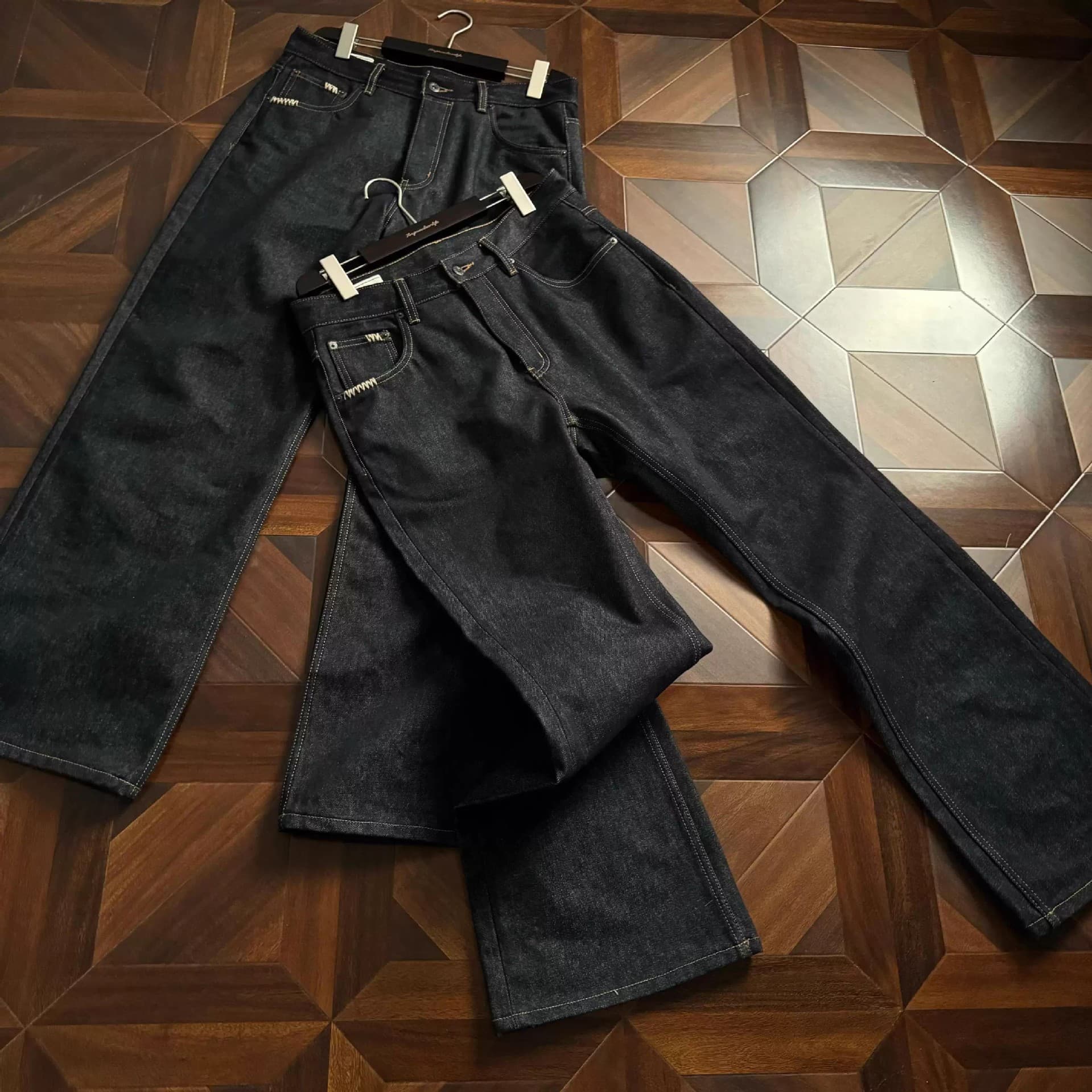 2026 Hand-Stitched 13.5 oz Raw Denim 646 Micro-Flare Fit Color-Fast Jeans Unique Item Denim