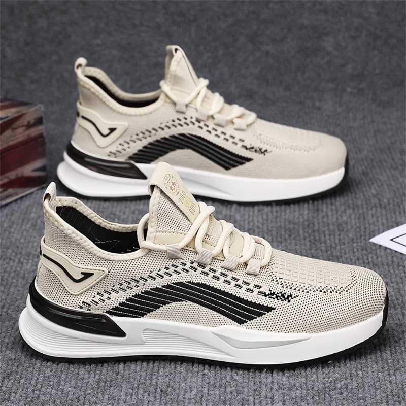 New style flying woven shoes, trendy running shoes, soft soles, comfortable casual shoes, foreign trade trendy shoes, mesh breathable trendy brand men's shoes