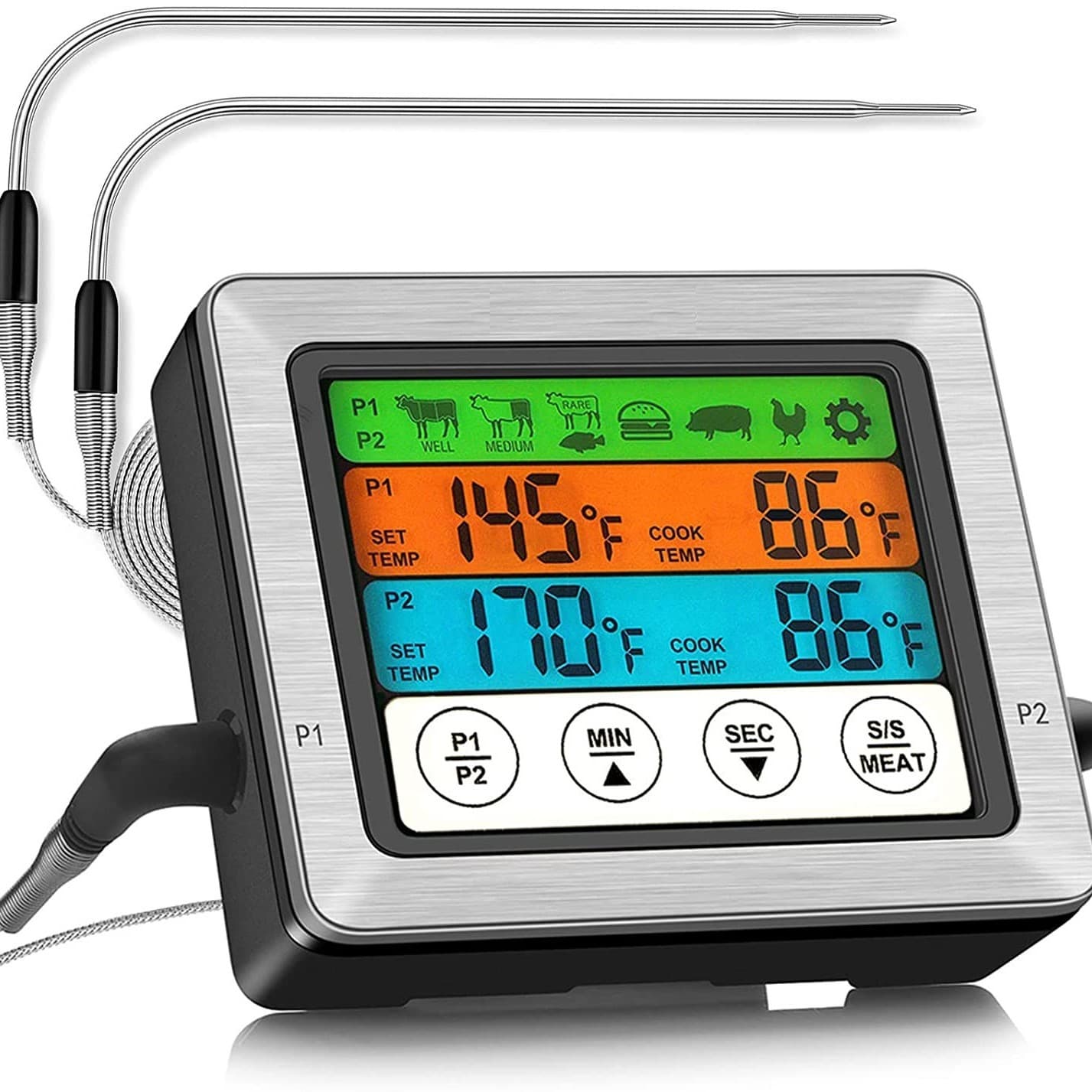 E-commerce kitchen food thermometer touch digital steak barbecue fork thermometer digital meat thermometer