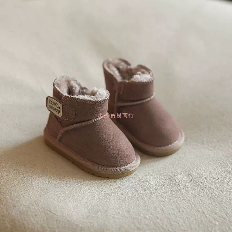Baby Cotton Shoes Girls' Warm Shoes Winter Infant Snow Boots Boys' Cotton Boots Fleece-Lined Thickened Walking Shoes Short Boots