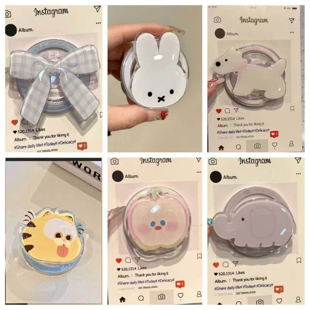 New Japanese and Korean cute Miffy rabbit magsafe holder magnetic air bag mobile phone holder foldable and retractable
