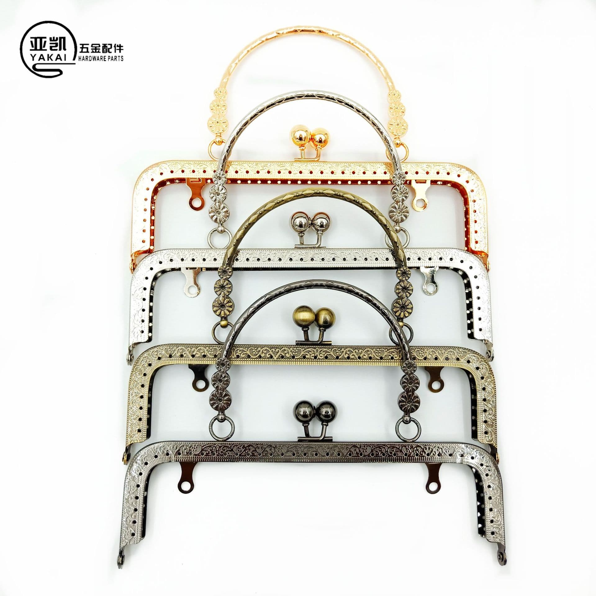 20cm square embossed three-flower clasp, handle clasp, clasp accessory, bag accessory.
