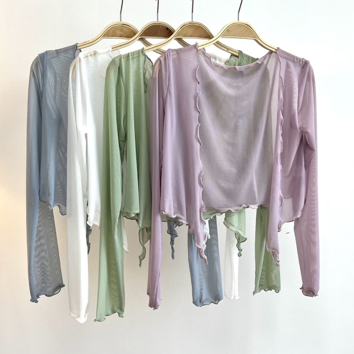 Purchase products: Summer dance practice clothes, sheer shawl, classic top, women's mesh cardigan, suspender skirt, short top