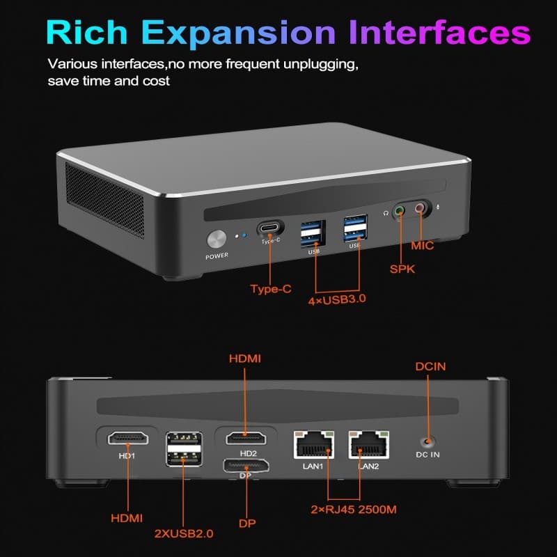 AMTF9 Core i5-1240P 13500H Mini PC for Office and Gaming Micro Desktop Computer
