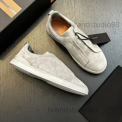 In Stock New Cross Men's Shoes Elastic Band Board Shoes Lace-up Trendy Casual Shoes Men's Slip-on Low-top Loafers