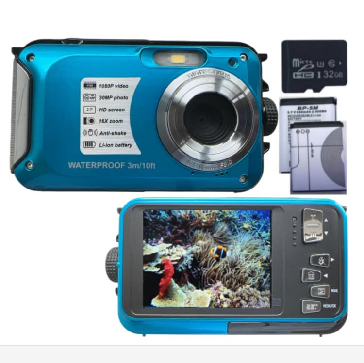 Cross-border E-commerce English Version 30MP Waterproof HD Digital Camera Underwater Camcorder 1080P WP05