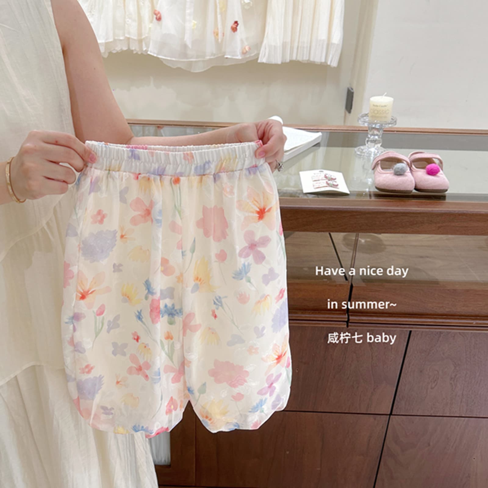 【Xian Ning Qi】Watercolor pants! Girls summer anti-mosquito pants new style children girls fashionable bud pants trousers