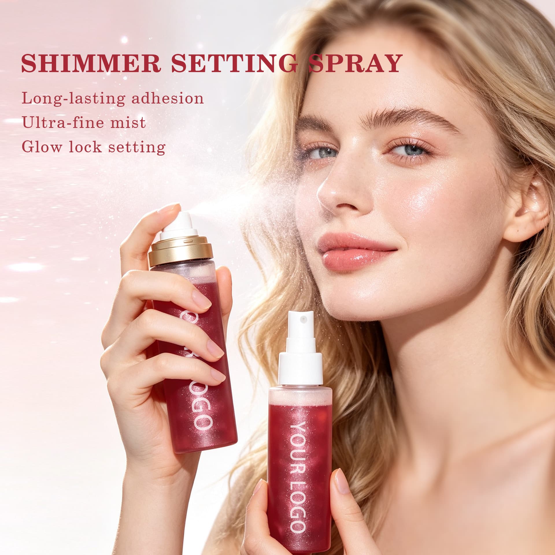 Foreign Trade No Logo Fine Shimmer Pearl Setting Spray Hydrating Moisturizing Dewy Setting Spray Setting spray