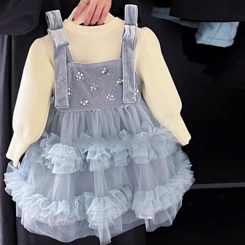 New Baby Girl Princess Dress, Puffy Tulle Children's Fleece-Lined Dress, First Birthday Dress