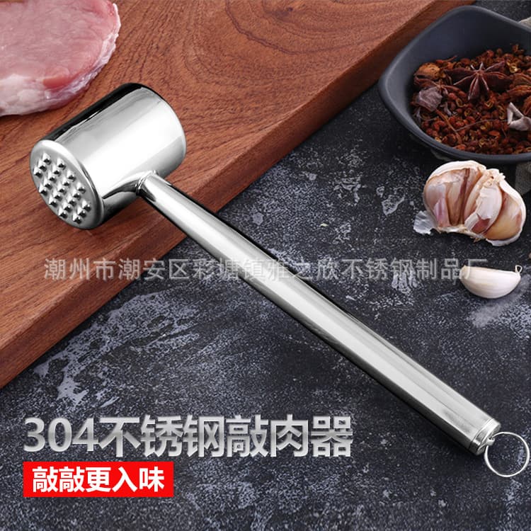 304 Stainless Steel Dual-Sided Meat Tenderizer Kitchen Home Use Meat Pounder Steak Hammer Tendon Breaker