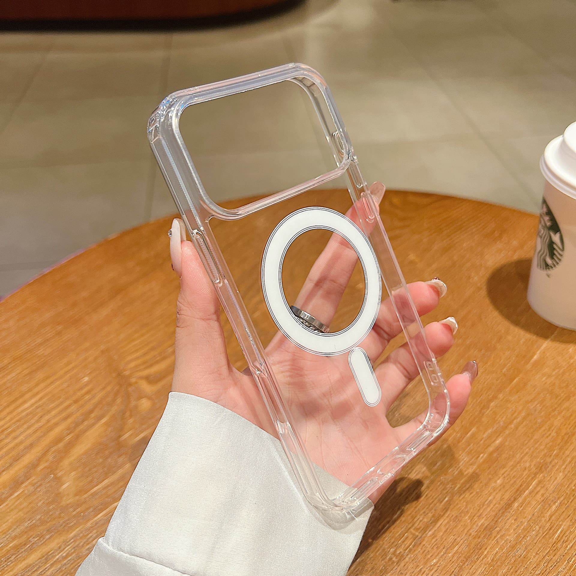 iPhone 17 Pro Max Acrylic Magnetic Phone Case Compatible with Apple 16 Full Coverage Anti-Drop 15 Transparent Protective Cover