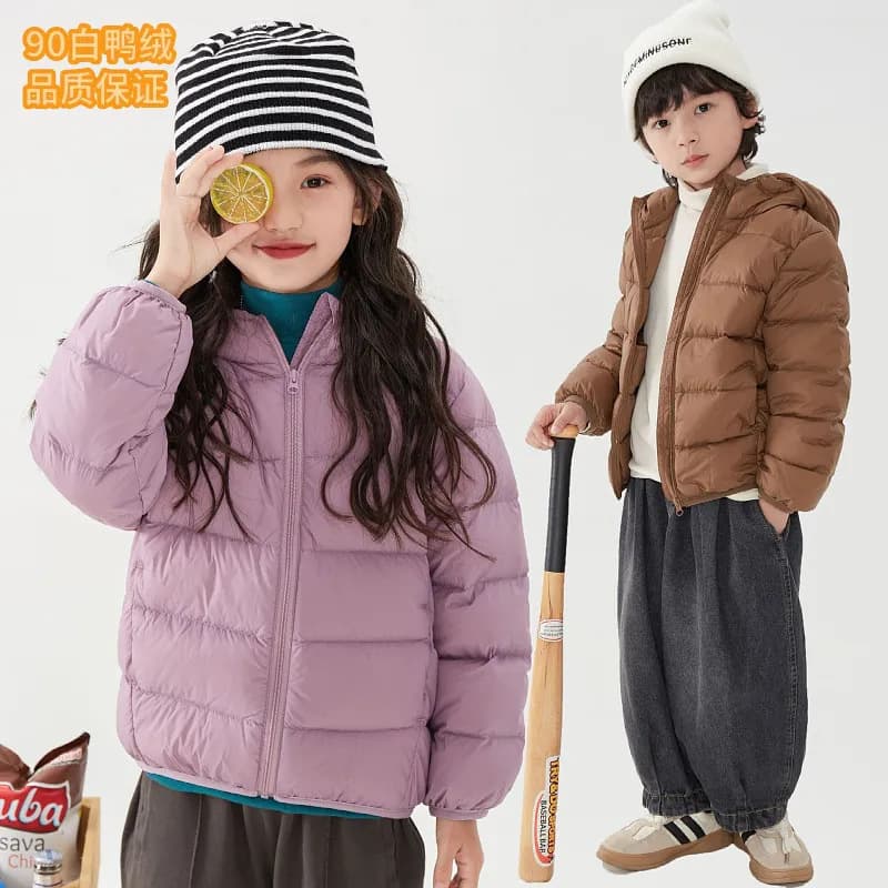 2024 New Korean Style Children's Down Jacket Lightweight Winter Coat for Girls, Baby Warm Winter Wear