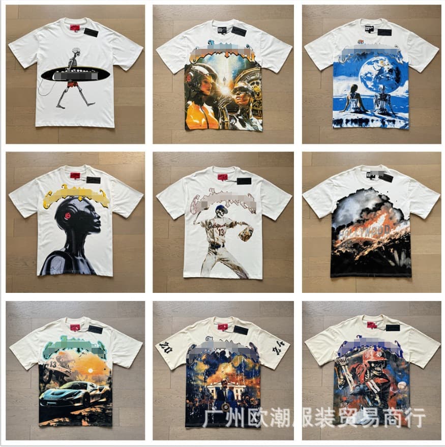2025 Youth GODSP American Skull Rock Band Round Neck Oversized Loose Fit Short Sleeve T-Shirt Summer Couple Style