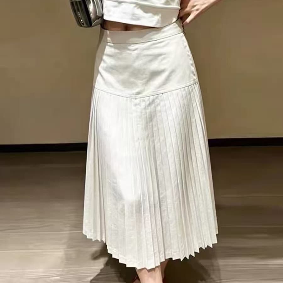 2026 Trendy Heavy Pleated A-Line Skirt Unique Stylish Age-Defying Tencel Cotton Versatile Half Skirt