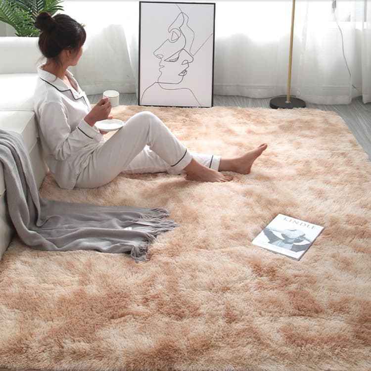 Thick tie-dye gradient carpet Amazon long wool silk wool living room bedroom coffee table bedside entrance floor mat can be shipped on behalf of