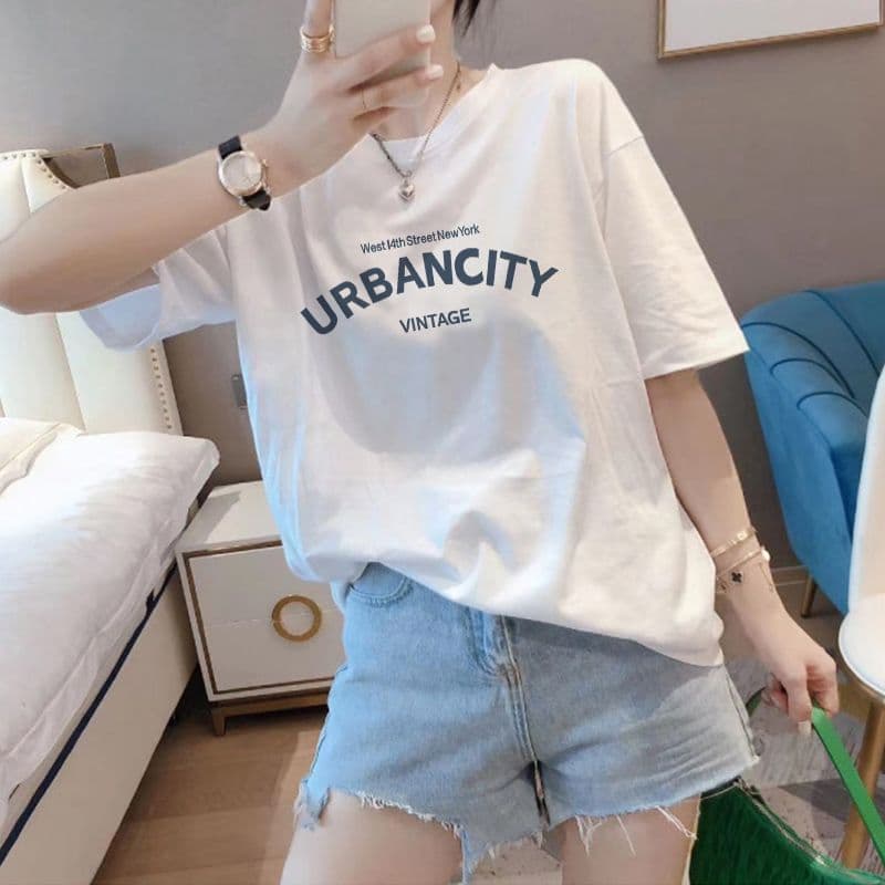2026 New Style Pure Cotton Short-Sleeve T-Shirt for Women, Loose Plus Size, Age-Defying, Slimming, Body-Concealing White Top for Summer